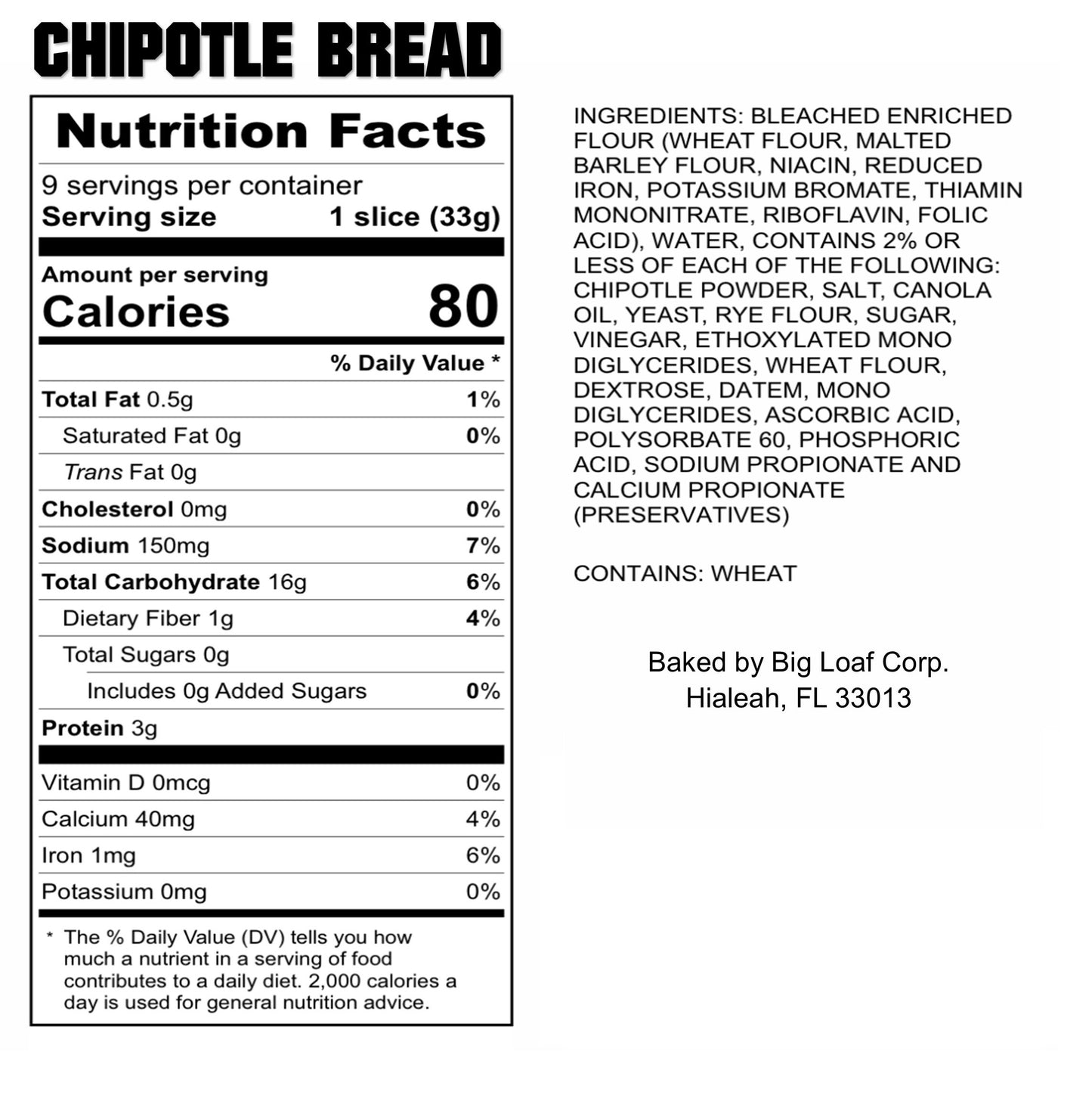 4 PACKAGES | CHIPOTLE CRUSTLESS BREAD